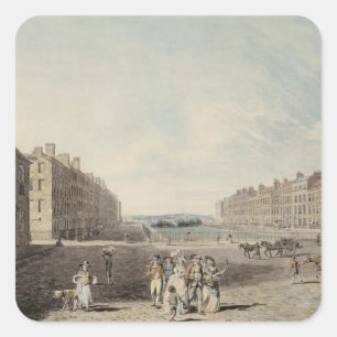 Queen Square, London, 1786 (w/c and pen and ink ov Square Sticker