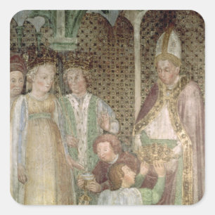 Queen Theodolinda and Pope Gregory the Great Square Sticker