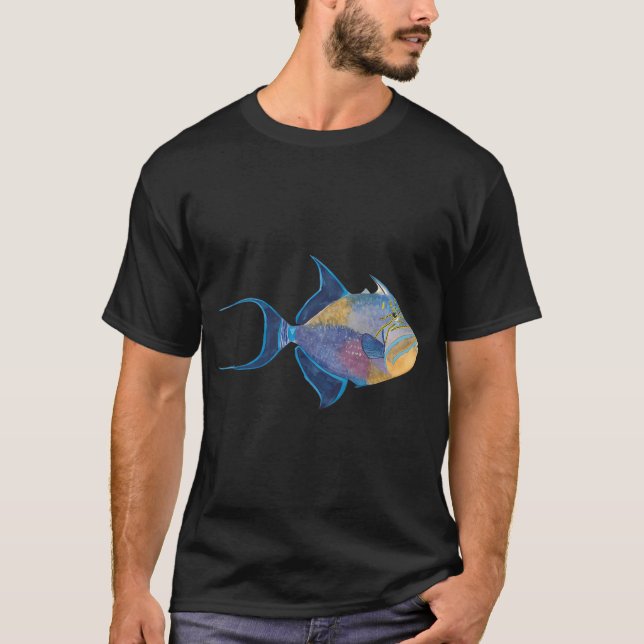 QUEEN TRIGGERFISH-Balistes vetula T-Shirt (Front)