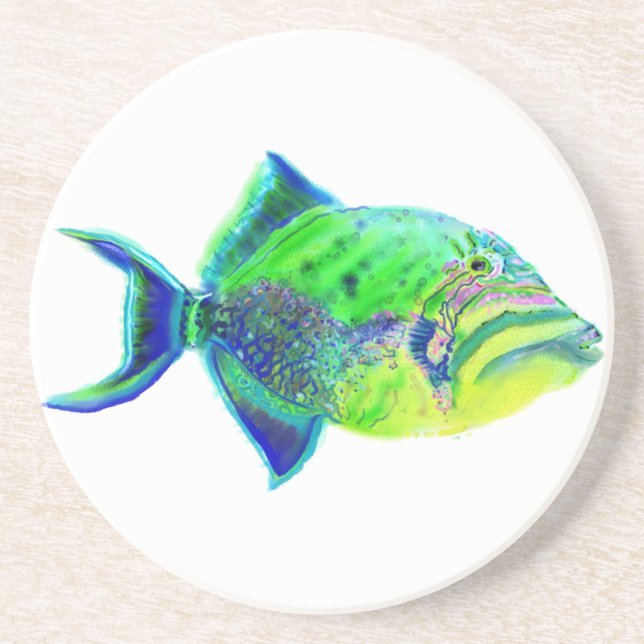 Queen Triggerfish Coaster (Front)
