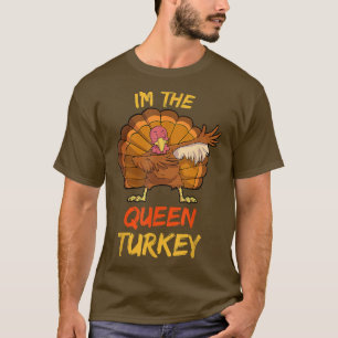 Queen Turkey Matching Family Group Thanksgiving Pa T-Shirt