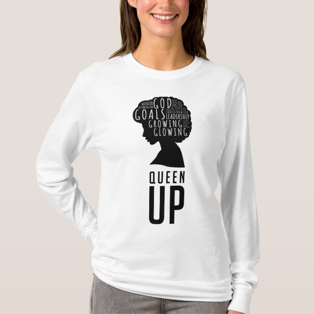 Queen Up Ladies Long Sleeve Tshirt  (Front)