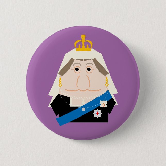 Queen Victoria 6 Cm Round Badge (Front)