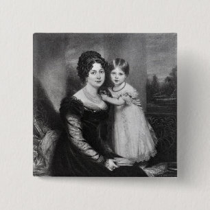 Queen Victoria as an infant with her mother 15 Cm Square Badge