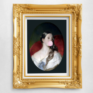 Queen Victoria Blowing Pink Bubble gum  Poster