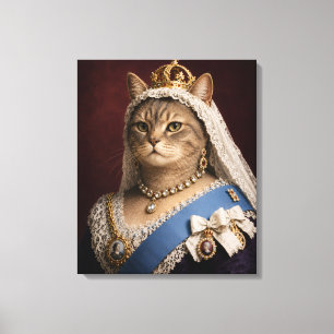 Queen Victoria Cat Portrait – Victorian Royal Cat Canvas Print
