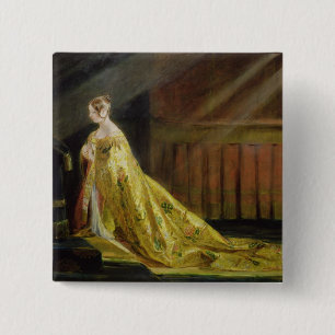 Queen Victoria in Her Coronation Robe, 1838 (oil o 15 Cm Square Badge