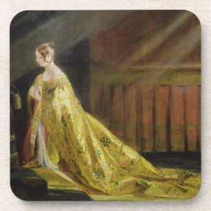 Queen Victoria in Her Coronation Robe, 1838 (oil o Coaster