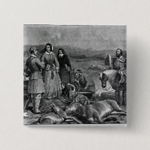 Queen Victoria landing at Loch Muick 15 Cm Square Badge