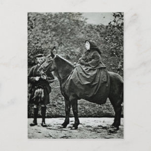 Queen Victoria  on horseback at Balmoral , 1863 Postcard