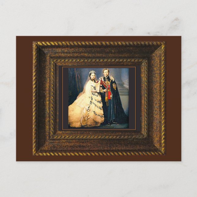 Queen Victoria Wedding Portrait Print Postcard (Front)