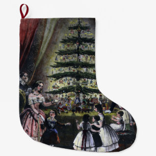 Queen Victoria's Christmas Tree Large Christmas Stocking
