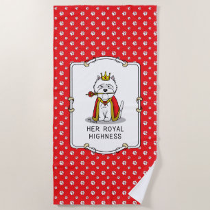 Queen Westie Dog West Highland White Terrier Beach Towel