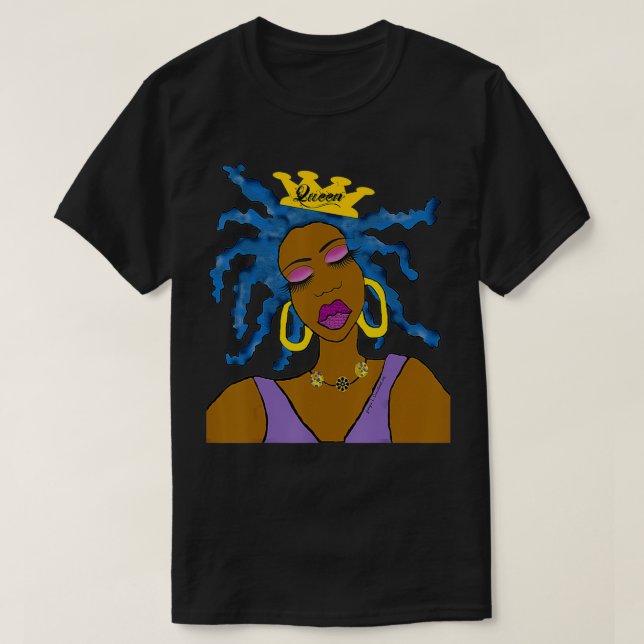 Queen with blue hair  T-Shirt (Design Front)