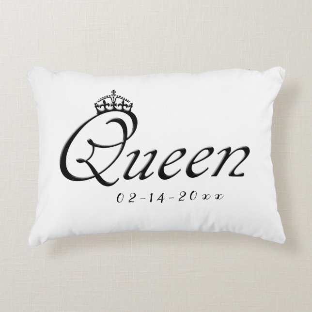 Queen with Crown Decorative Cushion (Front)
