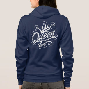 Queen With Crown, Typography Design Hoodie