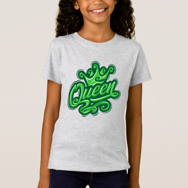 Queen With Crown, Typography Design T-Shirt (Front)