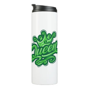 Queen With Crown, Typography Design Thermal Tumbler