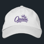 Queen With Crown Typography Embroidered Hat<br><div class="desc">You're the Queen embroidered cap from Ricaso - Show off your regal position with this text-based design - perfect for the bride (King also available in store) This clean, text-focused style keeps the design modern and versatile.. It’s a fun conversation starter and a great way to embrace your royal status....</div>