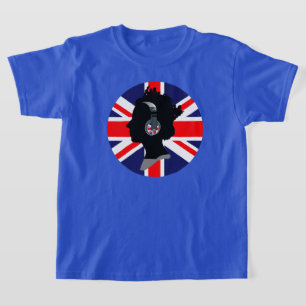 QUEEN WITH HEADPHONES (UK FLAG DESIGN) T-Shirt