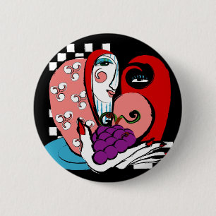 queenie 6 cm round badge