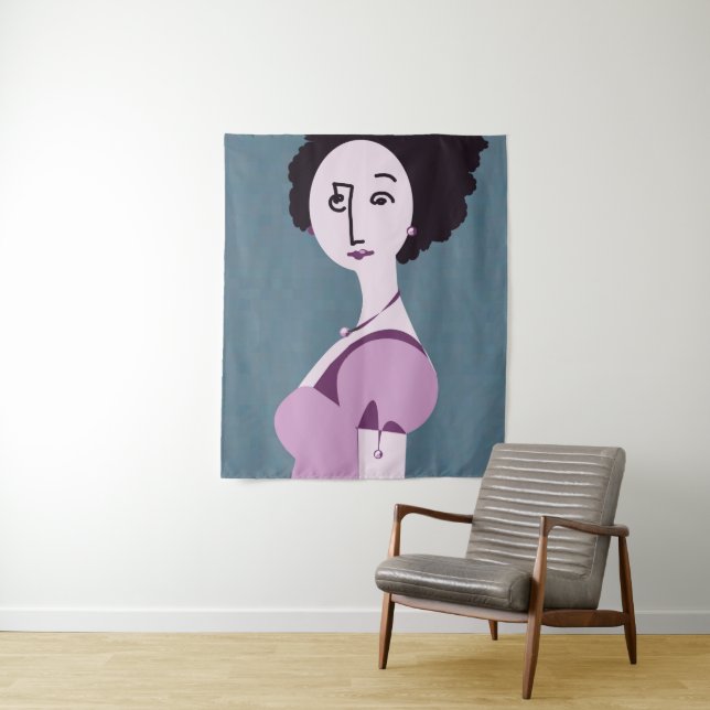 "Queenie" digital modern  pop art poster Tapestry (In Situ)