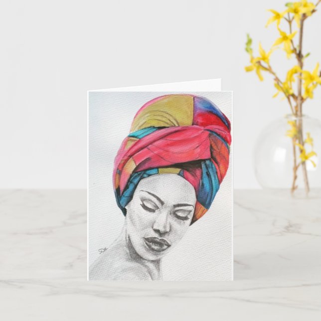 QUEENIFICENT Blank Note Card (Yellow Flower)