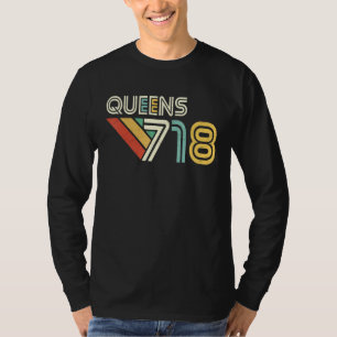 Queens 718 New York City State Vintage Queens Area T-Shirt