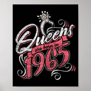 Queens Are Born In 1965 Bday Flamingo Gifts 58th Poster