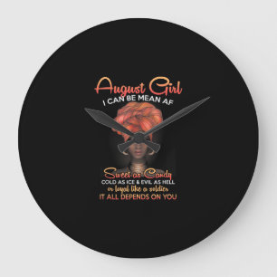 Queens Are Born In August Birthday Black Women Large Clock