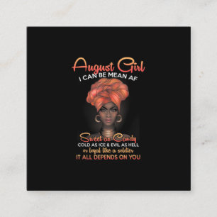 Queens Are Born In August Birthday Black Women Square Business Card