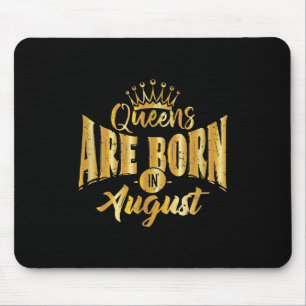 Queens Are Born In August Black Afro Woman Bday Mouse Pad