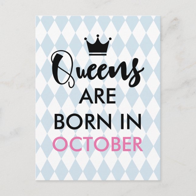 Queens are born in - Custom month and colour Postcard (Front)