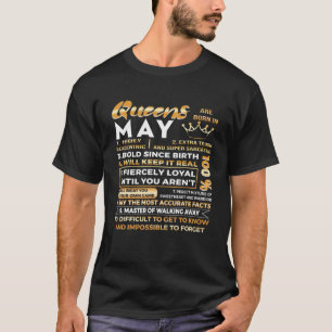 Queens Are Born In May 10 Facts Funny Birthday Gif T-Shirt