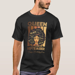 Queens Are Born In September Strong Women African T-Shirt