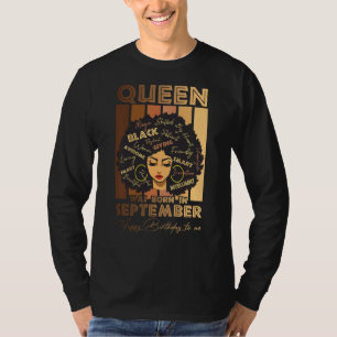Queens Are Born In September Strong Women African T-Shirt