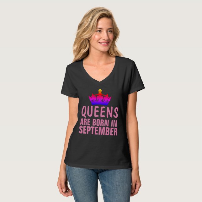 QUEENS ARE BORN IN SEPTEMBER t-shirts (Front Full)