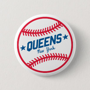 Queens Baseball 6 Cm Round Badge