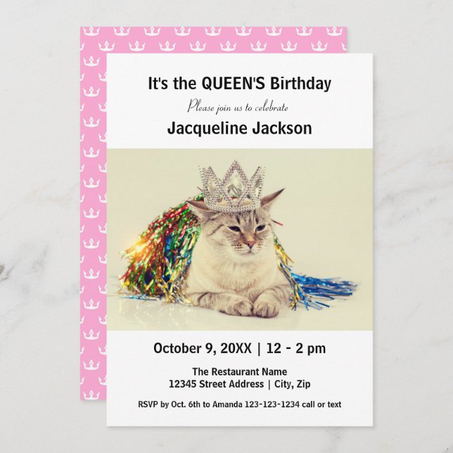 Queen's Birthday - Birthday Invitation (Front/Back)