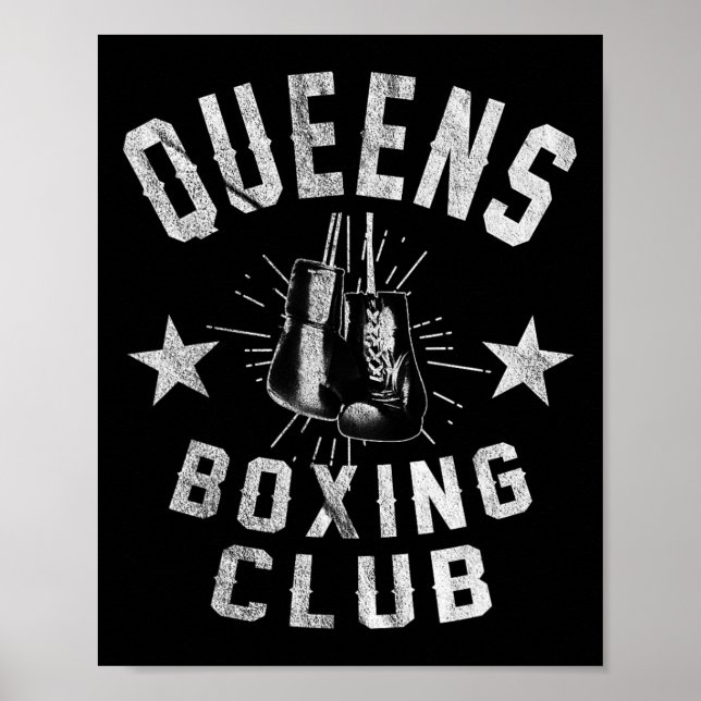 Queens Boxing Club - Vintage Distressed Boxer  Poster (Front)