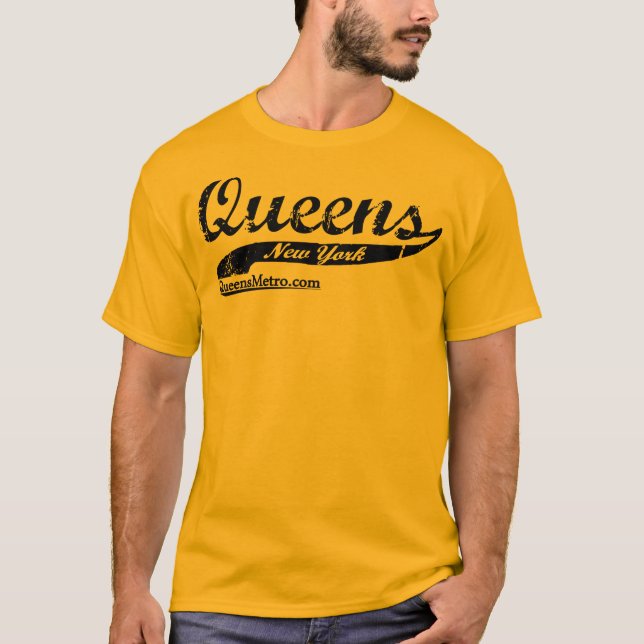 Queens Bred - New York City NY - Black Lettering T-Shirt (Front)