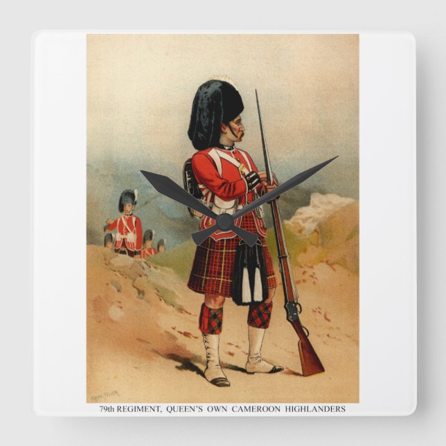 Queens Cameroon Highlanders Square Wall Clock (Front)