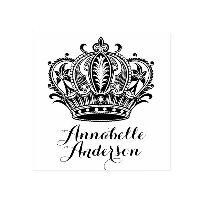 Queen's Crown Personalise Rubber Stamp (Imprint)