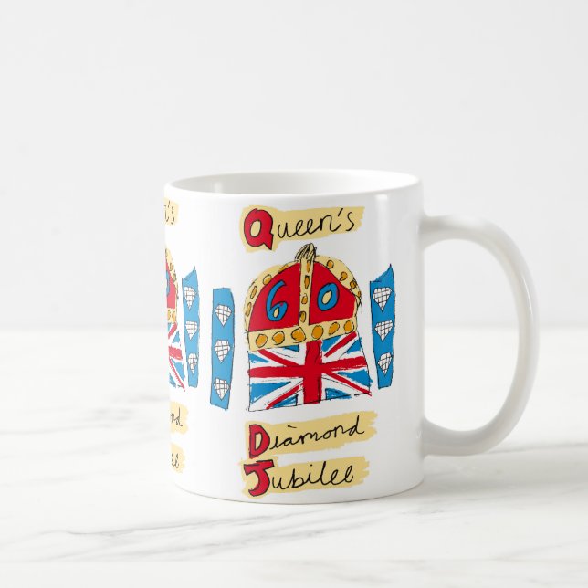 Queen's Diamond Jubilee Emblem Coffee Mug (Right)