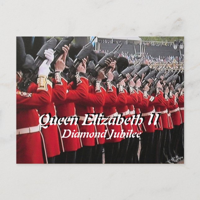 Queens Diamond Jubilee guns salute postcard (Front)