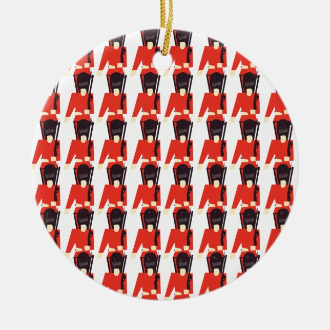 Queens Guard Soldiers Pattern Ceramic Tree Decoration (Front)