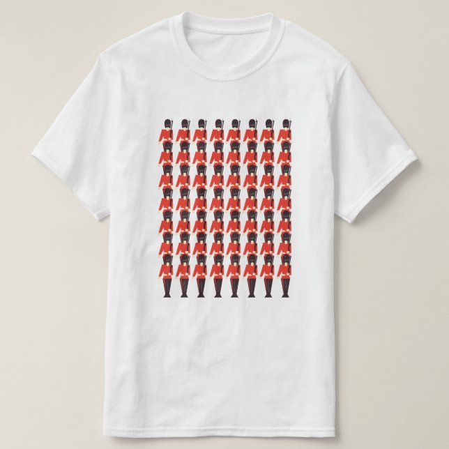 Queens Guard Soldiers Pattern T-Shirt (Design Front)