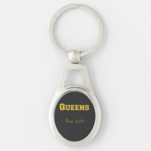 Queens New York Gold  Keychain