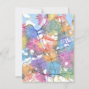 Queens New York Map Postcard