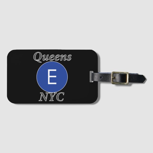 Queens NYC E Train Luggage Tag (Front Horizontal)